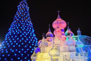 莫斯科举办新年冰雕艺术节