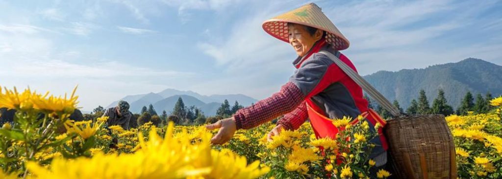 浙江淳安：菊花收获忙