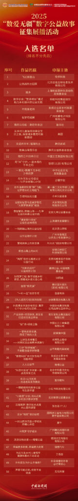 数爱无疆入选名单